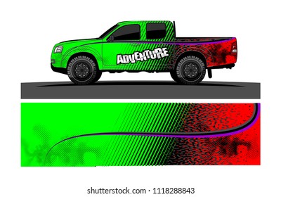 Truck decal vector design for vehicle vinyl wrap background