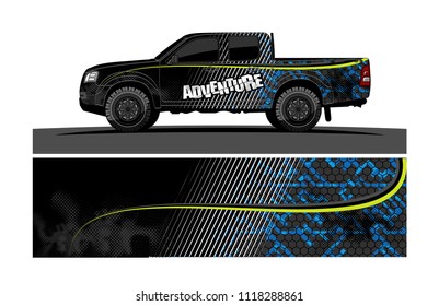 Truck decal vector design for vehicle vinyl wrap background