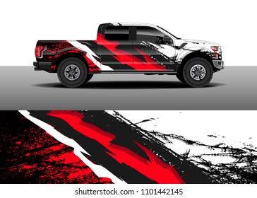 Truck Decal vector, Graphic abstract racing designs for vehicle Sticker vinyl wrap