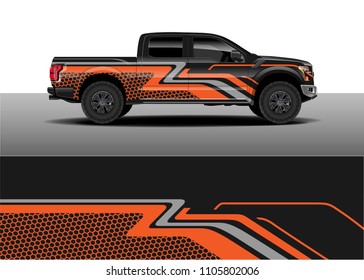 Truck Decal vector, Graphic abstract racing designs for vehicle Sticker vinyl wrap