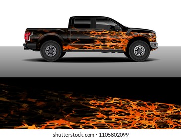 Truck Decal vector, Graphic abstract racing designs for vehicle Sticker vinyl wrap