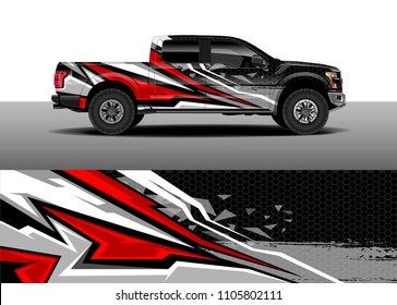 Truck Decal vector, Graphic abstract racing designs for vehicle Sticker vinyl wrap