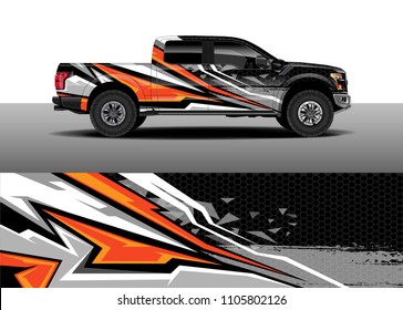 Truck Decal vector, Graphic abstract racing designs for vehicle Sticker vinyl wrap