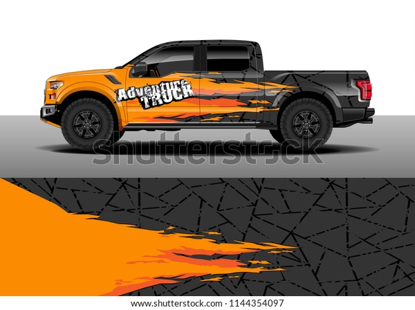 Truck decal wrap design, car\
and cargo van vector. Graphic abstract stripe background designs\
for vehicle, race, advertisement, adventure and livery\
car.