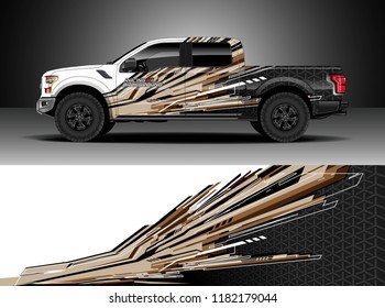Truck decal wrap design vector. Graphic abstract stripe racing background kit designs for wrap vehicle, race car, rally, adventure and livery