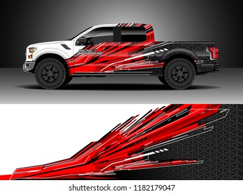 Truck decal wrap design vector. Graphic abstract stripe racing background kit designs for wrap vehicle, race car, rally, adventure and livery