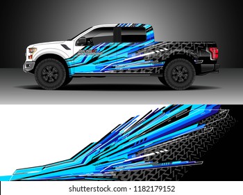 Truck decal wrap design vector. Graphic abstract stripe racing background kit designs for wrap vehicle, race car, rally, adventure and livery