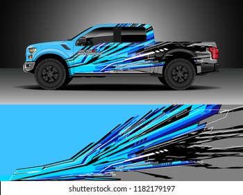 Truck decal wrap design vector. Graphic abstract stripe racing background kit designs for wrap vehicle, race car, rally, adventure and livery