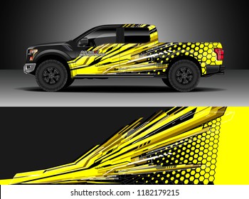 Truck decal wrap design vector. Graphic abstract stripe racing background kit designs for wrap vehicle, race car, rally, adventure and livery