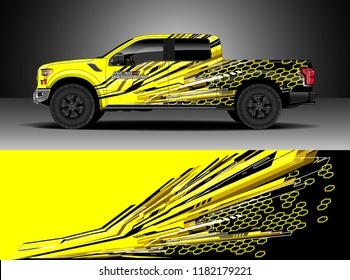 Truck decal wrap design vector. Graphic abstract stripe racing background kit designs for wrap vehicle, race car, rally, adventure and livery