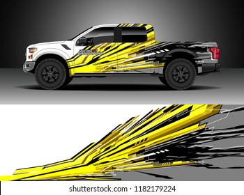Truck decal wrap design vector. Graphic abstract stripe racing background kit designs for wrap vehicle, race car, rally, adventure and livery