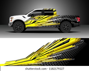 Truck decal wrap design vector. Graphic abstract stripe racing background kit designs for wrap vehicle, race car, rally, adventure and livery