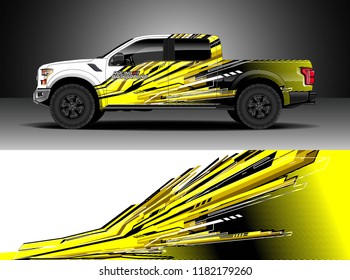 Truck decal wrap design vector. Graphic abstract stripe racing background kit designs for wrap vehicle, race car, rally, adventure and livery