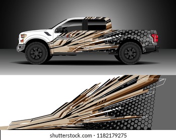 Truck decal wrap design vector. Graphic abstract stripe racing background kit designs for wrap vehicle, race car, rally, adventure and livery
