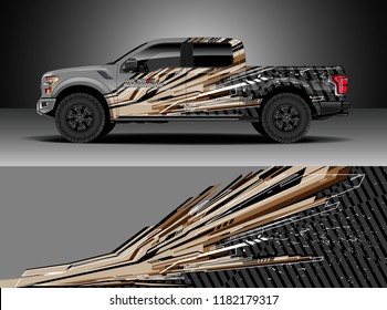 Truck decal wrap design vector. Graphic abstract stripe racing background kit designs for wrap vehicle, race car, rally, adventure and livery