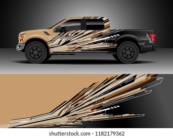 Truck decal wrap design vector. Graphic abstract stripe racing background kit designs for wrap vehicle, race car, rally, adventure and livery