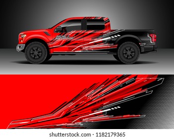 Truck decal wrap design vector. Graphic abstract stripe racing background kit designs for wrap vehicle, race car, rally, adventure and livery