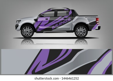 Truck decal wrap design vector. Graphic abstract stripe racing background kit designs for vehicle, race car, rally, adventure and livery - Vector dekal
