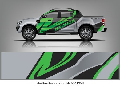 Truck decal wrap design vector. Graphic abstract stripe racing background kit designs for vehicle, race car, rally, adventure and livery - Vector dekal
