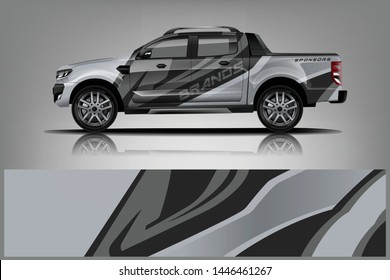 Truck decal wrap design vector. Graphic abstract stripe racing background kit designs for vehicle, race car, rally, adventure and livery - Vector dekal
