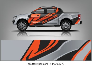 Truck decal wrap design vector. Graphic abstract stripe racing background kit designs for vehicle, race car, rally, adventure and livery - Vector dekal
