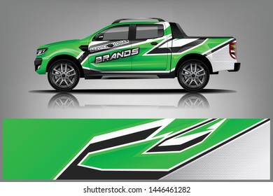 Truck decal wrap design vector. Graphic abstract stripe racing background kit designs for vehicle, race car, rally, adventure and livery - Vector dekal
