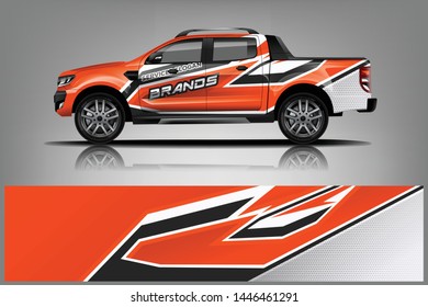 Truck decal wrap design vector. Graphic abstract stripe racing background kit designs for vehicle, race car, rally, adventure and livery - Vector dekal
 