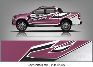 Truck decal wrap design vector. Graphic abstract stripe racing background kit designs for vehicle, race car, rally, adventure and livery - Vector dekal
