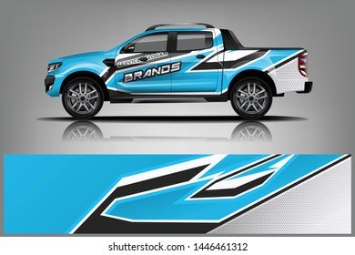 Truck decal wrap design vector. Graphic abstract stripe racing background kit designs for vehicle, race car, rally, adventure and livery - Vector dekal
