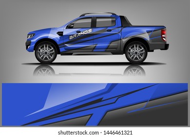 Truck decal wrap design vector. Graphic abstract stripe racing background kit designs for vehicle, race car, rally, adventure and livery - Vector dekal
