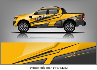 Truck decal wrap design vector. Graphic abstract stripe racing background kit designs for vehicle, race car, rally, adventure and livery - Vector dekal
