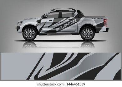 Truck decal wrap design vector. Graphic abstract stripe racing background kit designs for vehicle, race car, rally, adventure and livery - Vector dekal

