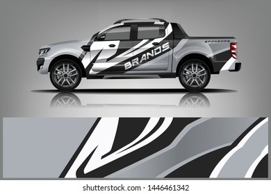 Truck decal wrap design vector. Graphic abstract stripe racing background kit designs for vehicle, race car, rally, adventure and livery - Vector dekal
