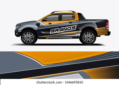 Truck decal wrap design vector. Graphic abstract stripe racing background kit designs for vehicle, race car, rally, adventure and livery - Vector dekal
