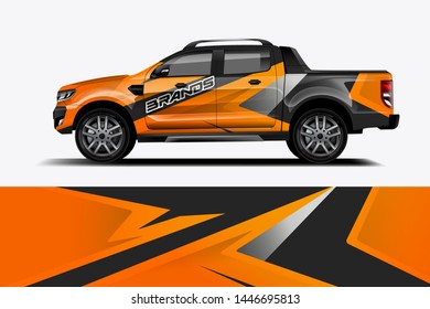 Truck decal wrap design vector. Graphic abstract stripe racing background kit designs for vehicle, race car, rally, adventure and livery - Vector dekal
