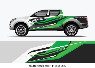 Truck decal wrap design vector. Graphic abstract stripe racing background kit designs for vehicle, race car, rally, adventure and livery - Vector dekal
