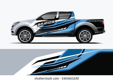 Truck decal wrap design vector. Graphic abstract stripe racing background kit designs for vehicle, race car, rally, adventure and livery - Vector dekal
