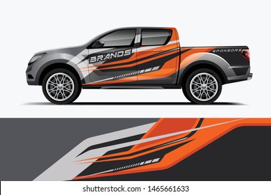 Truck decal wrap design vector. Graphic abstract stripe racing background kit designs for vehicle, race car, rally, adventure and livery - Vector dekal

