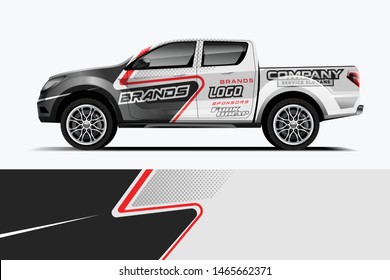 Truck decal wrap design vector. Graphic abstract stripe racing background kit designs for vehicle, race car, rally, adventure and livery - Vector dekal
