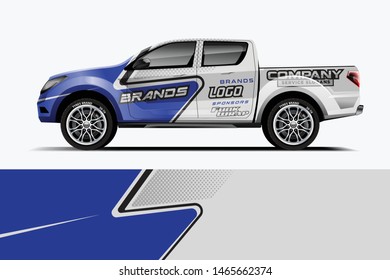 Truck decal wrap design vector. Graphic abstract stripe racing background kit designs for vehicle, race car, rally, adventure and livery - Vector dekal
