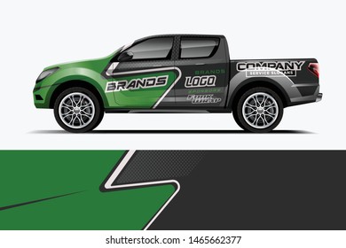 Truck decal wrap design vector. Graphic abstract stripe racing background kit designs for vehicle, race car, rally, adventure and livery - Vector dekal
