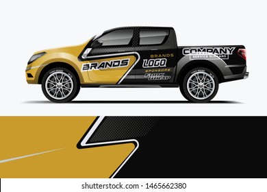 Truck decal wrap design vector. Graphic abstract stripe racing background kit designs for vehicle, race car, rally, adventure and livery - Vector dekal
