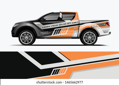 Vector de diseño de envoltura de calcomanías de Coche. Diseños gráficos abstractos de caravanas de carreras para vehículos, camiones de carreras, rally, aventura y livings - Vector
