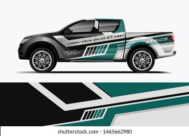 Truck decal wrap design vector. Graphic abstract stripe racing background kit designs for vehicle, race car, rally, adventure and livery - Vector dekal
