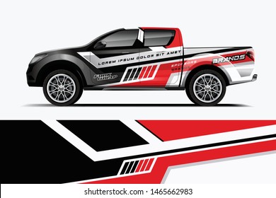 Truck decal wrap design vector. Graphic abstract stripe racing background kit designs for vehicle, race car, rally, adventure and livery - Vector dekal
