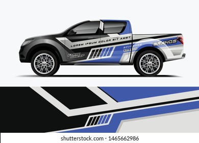 Truck decal wrap design vector. Graphic abstract stripe racing background kit designs for vehicle, race car, rally, adventure and livery - Vector dekal
