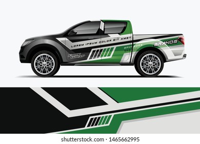 Truck decal wrap design vector. Graphic abstract stripe racing background kit designs for vehicle, race car, rally, adventure and livery - Vector dekal
