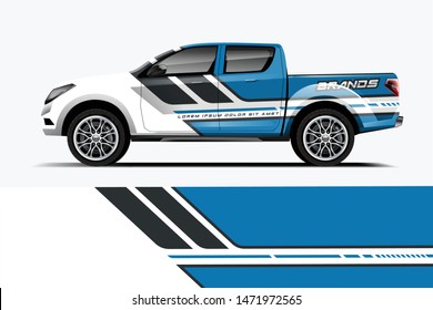 Truck decal wrap design vector. Graphic abstract stripe racing background kit designs for vehicle, race car, rally, adventure and livery - Vector dekal
