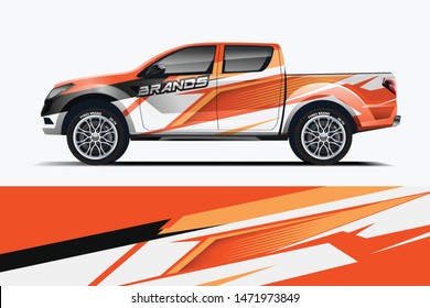 Truck decal wrap design vector. Graphic abstract stripe racing background kit designs for vehicle, race car, rally, adventure and livery - Vector dekal
