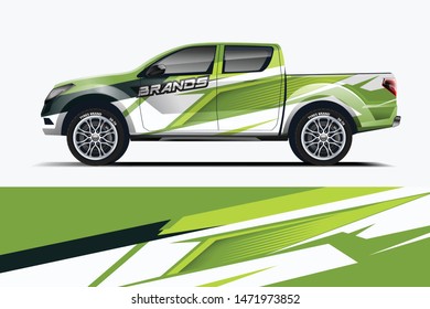 Truck decal wrap design vector. Graphic abstract stripe racing background kit designs for vehicle, race car, rally, adventure and livery - Vector dekal
